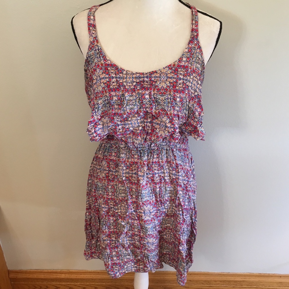 Xhilaration pink patterned mini dress size L